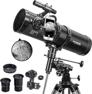 Telescopio - Astronomo - Adatto Adulti, Bambini e Principianti - 1,5X Obiettivo - 13% T Filtro Lunare - Incluso Adattatore per Telefoni per l'Osservazione di Pianeti e Luna