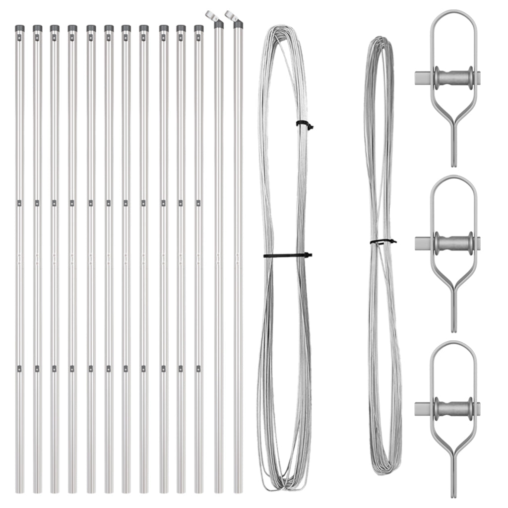 Posts per recinzione 13 pz Ã˜32 mm 200 cm Acciaio zincato
