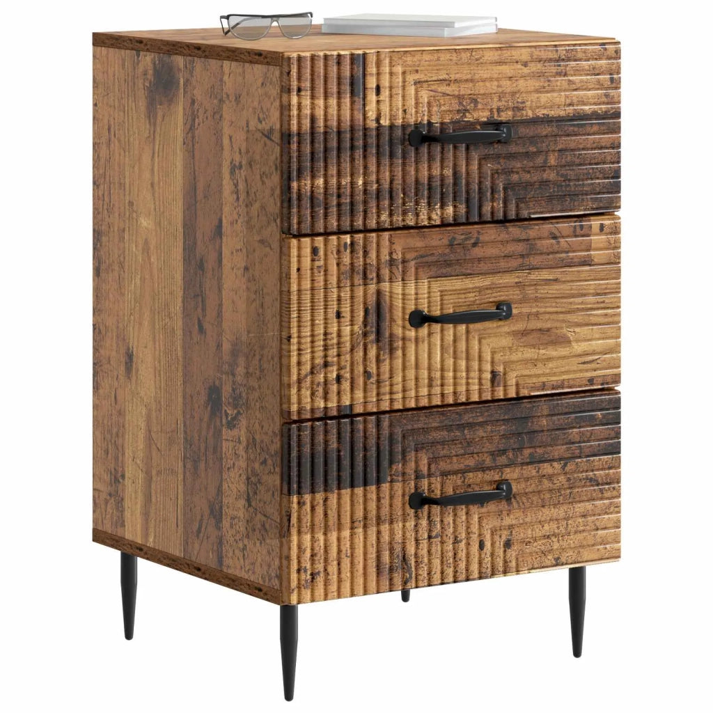 Comodino | Armadio da Notte | Mobiletto da notte con cassetto Legno antico 43 x 41 x 66,5 cm