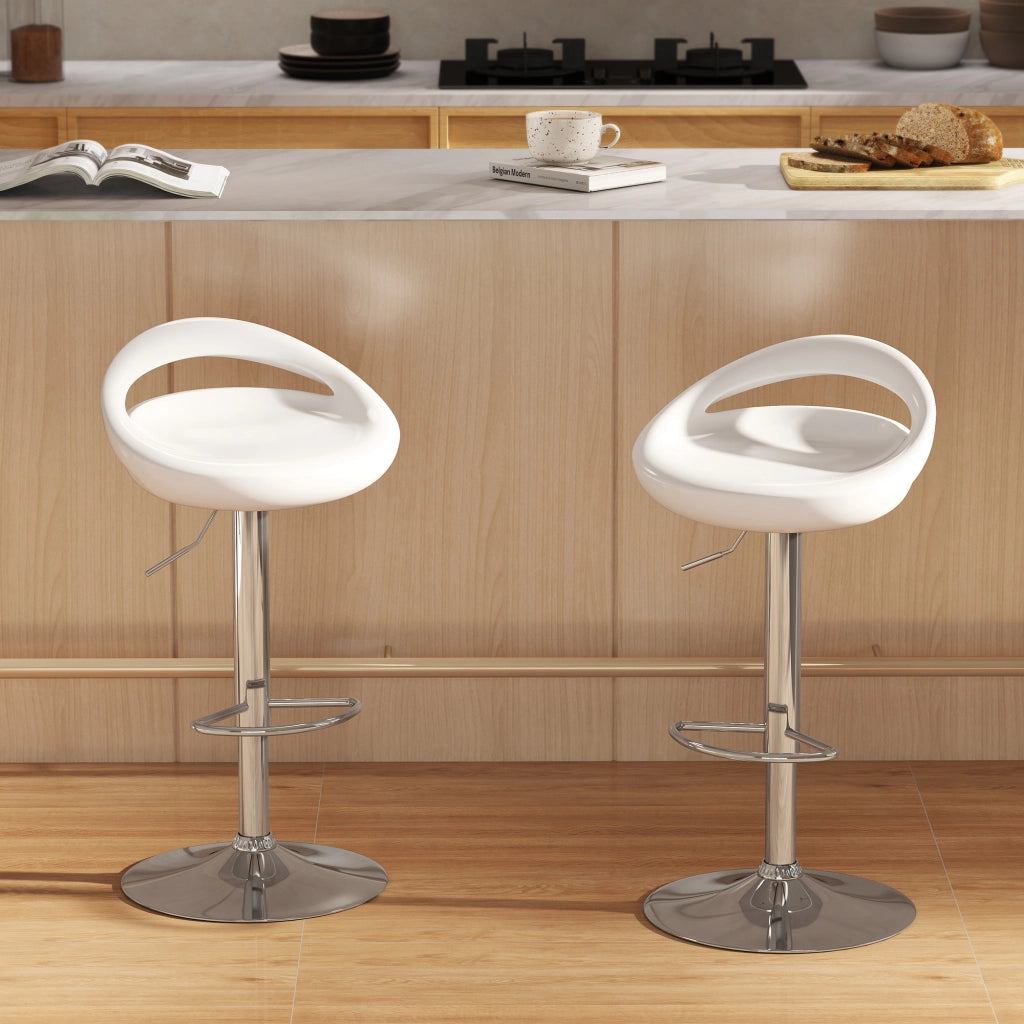 Sgabelli da bar regolabili ¨C zephmum ¨C 2 pezzi bianco 46x41x76-96cm