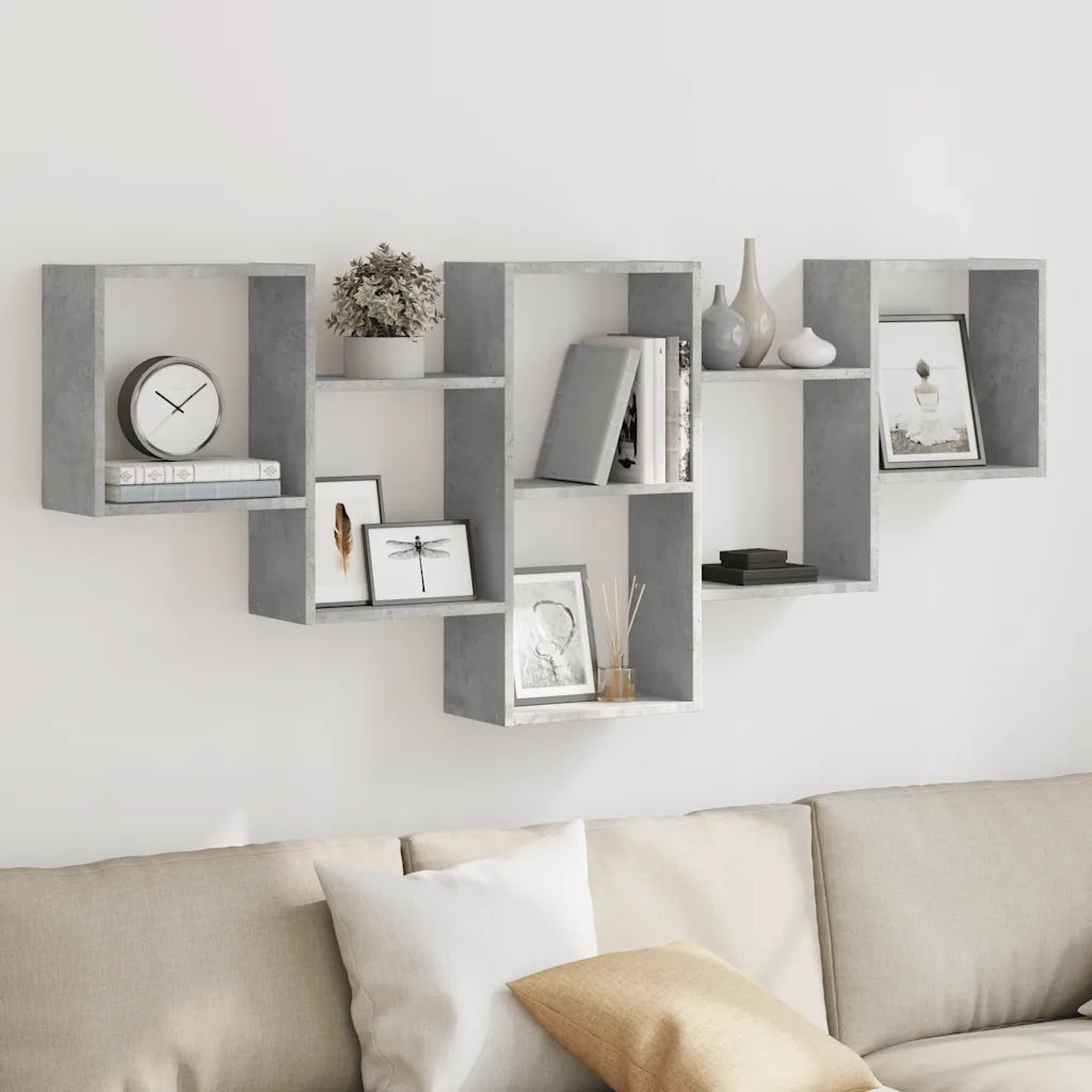 Scaffale a Muro Grigio Cemento 159x18x66 cm in Truciolato 853302