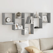 Scaffale a Muro Grigio Cemento 159x18x66 cm in Truciolato 853302