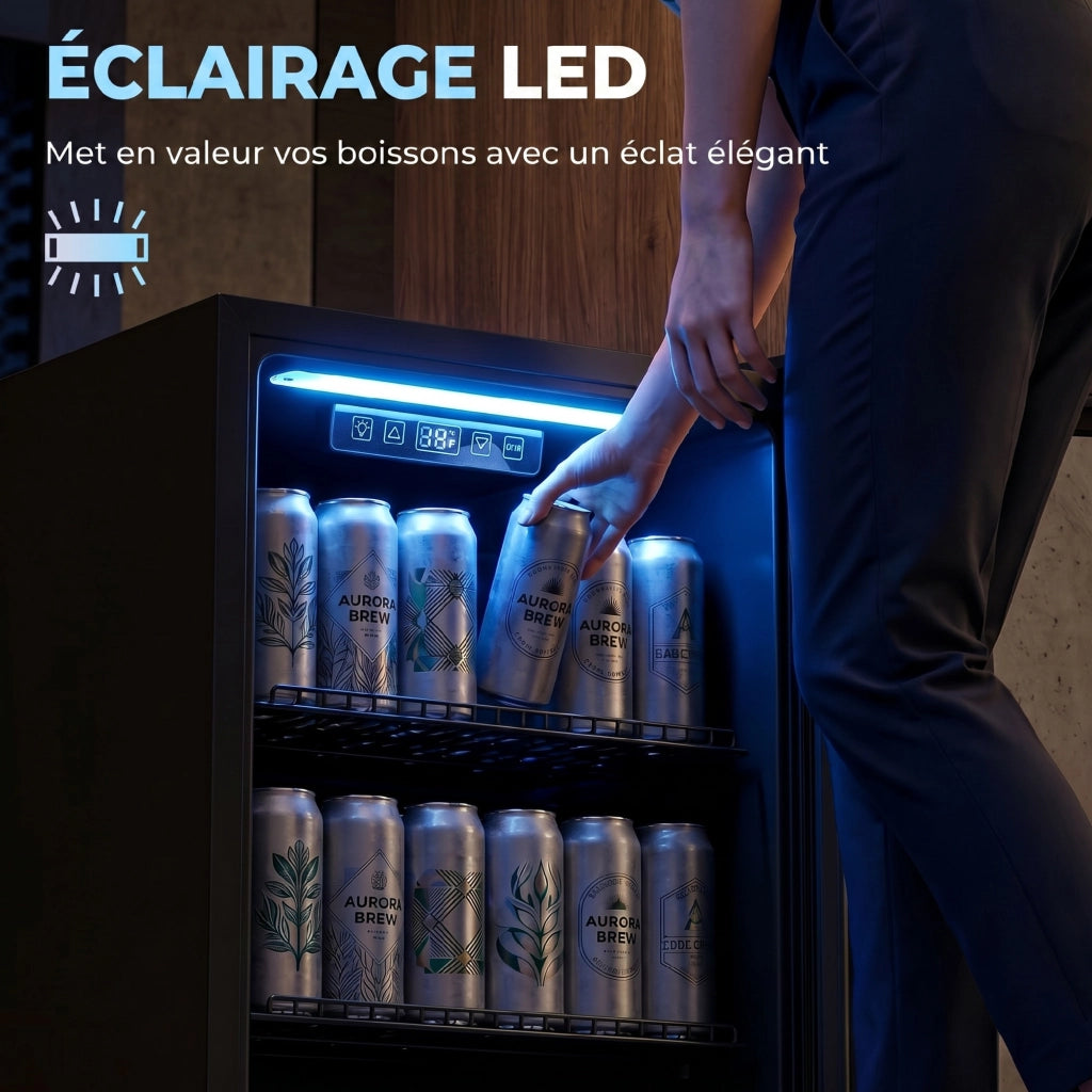 Frigo Bevande 70L 70 Lattine ¨C Zephmum ¨C Nero Porta Vetro Temperato