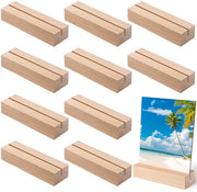 Set di 10 supporti per menu in legno di alta qualità, tenori in legno di betulla, supporto per menu e foto, supporto per tavolo e foto in stile, incluso, perfetto per matrimoni, banchetti e feste.