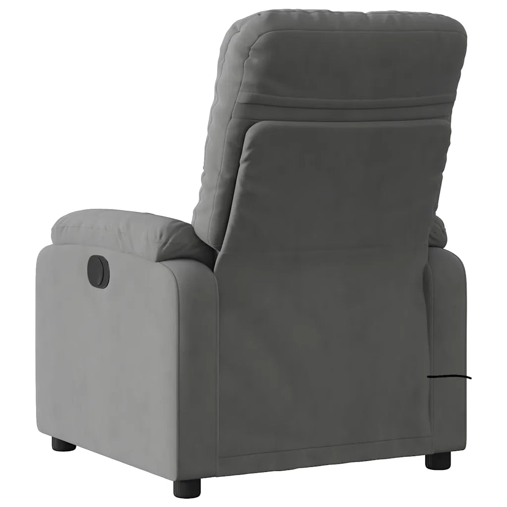 Poltrona Reclinante Massaggi Elettrica Grigio Scuro Microfibra 3204924