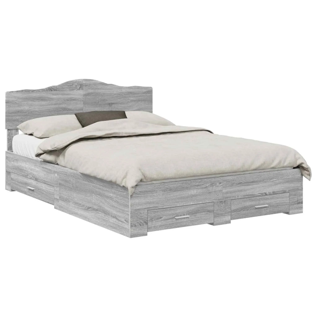 Struttura del letto con testiera Grigio Sonoma 140 x 190 cm 3413198