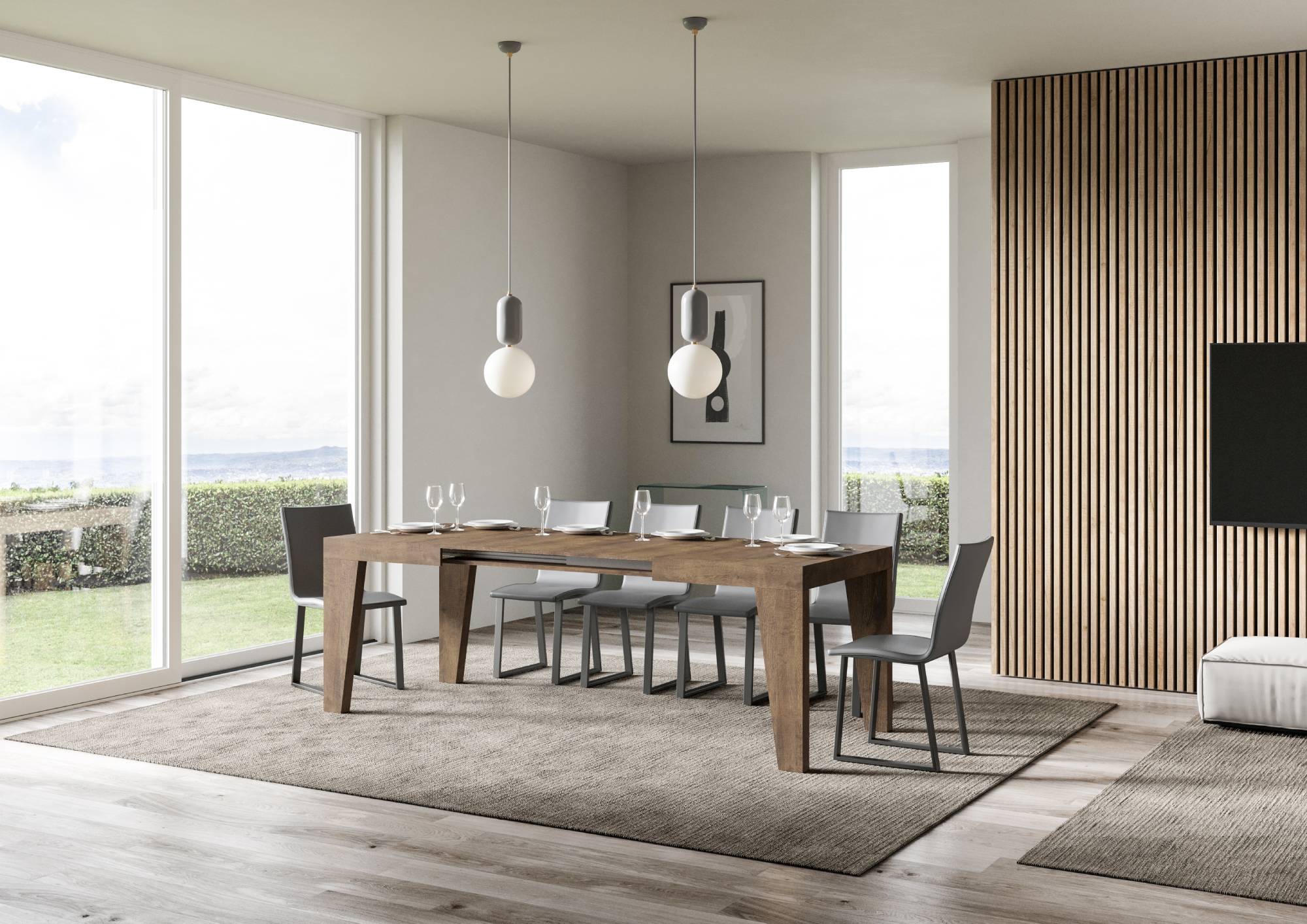 Tavolo Allungabile 120/380x90 cm Naxy Noce