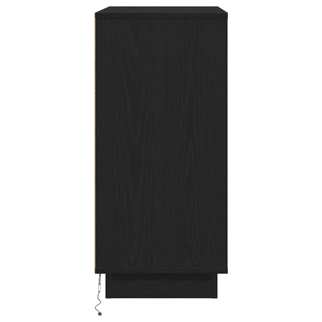 Armadio da Notte con cassetto Rovere Nero 71 x 34,5 x 75 cm 869635