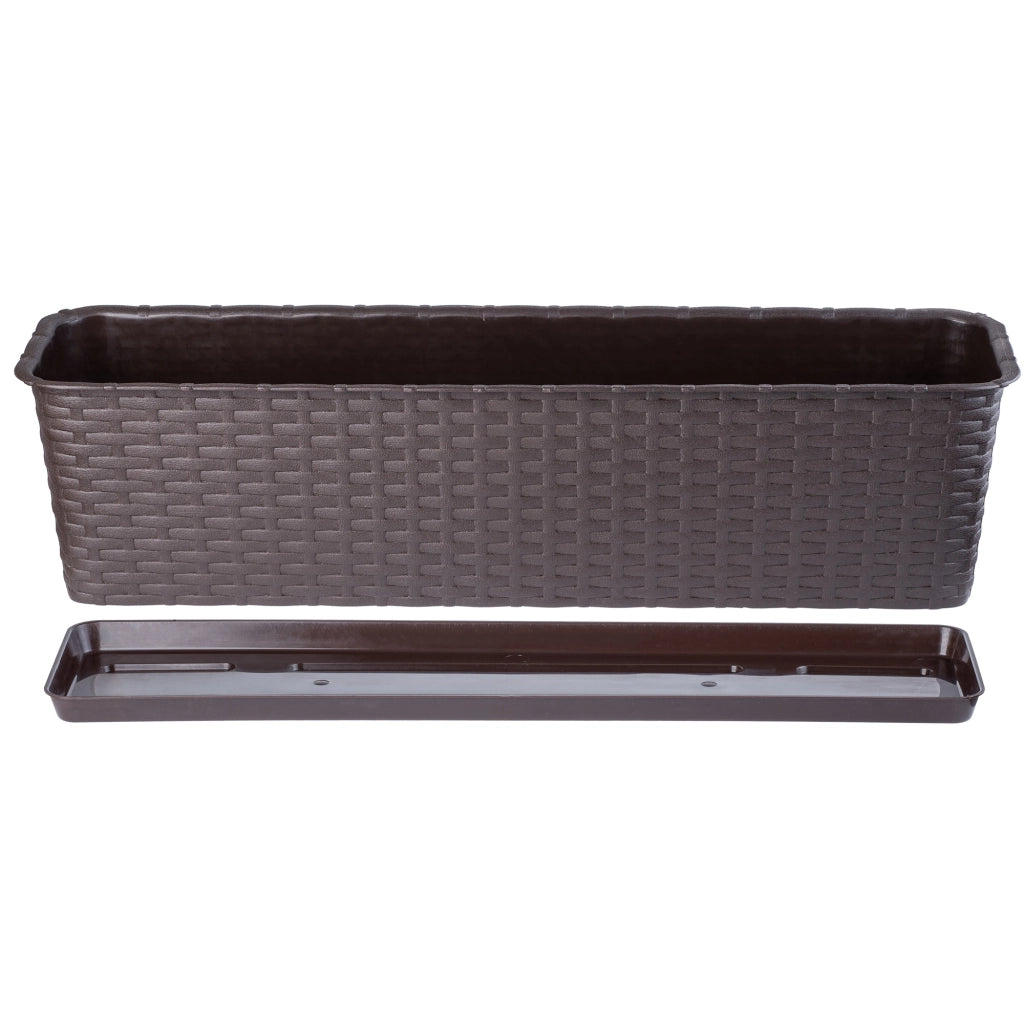 Vaso da fiori per balcone KADAX da 60 cm con supporto marrone