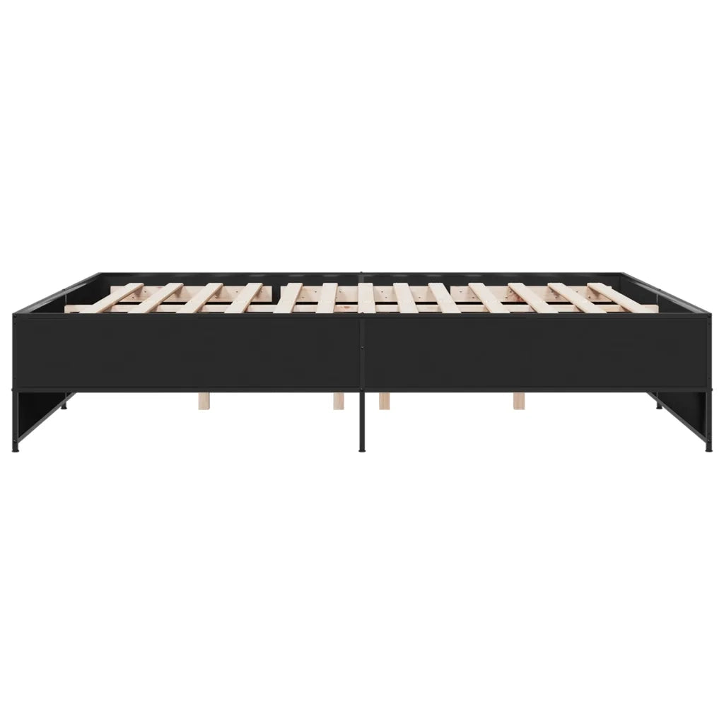 Giroletto Nero 200x200 cm in Legno Multistrato e Metallo