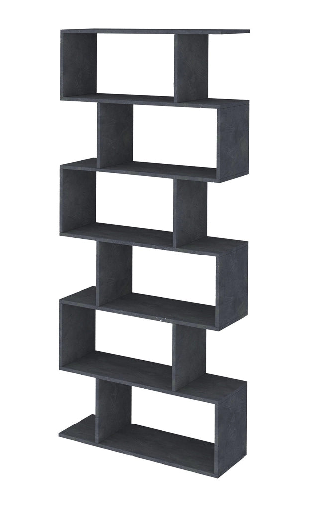 Libreria Moderana 80x24,6x191,8 cm Calli Bianco Lucido e Ardesia