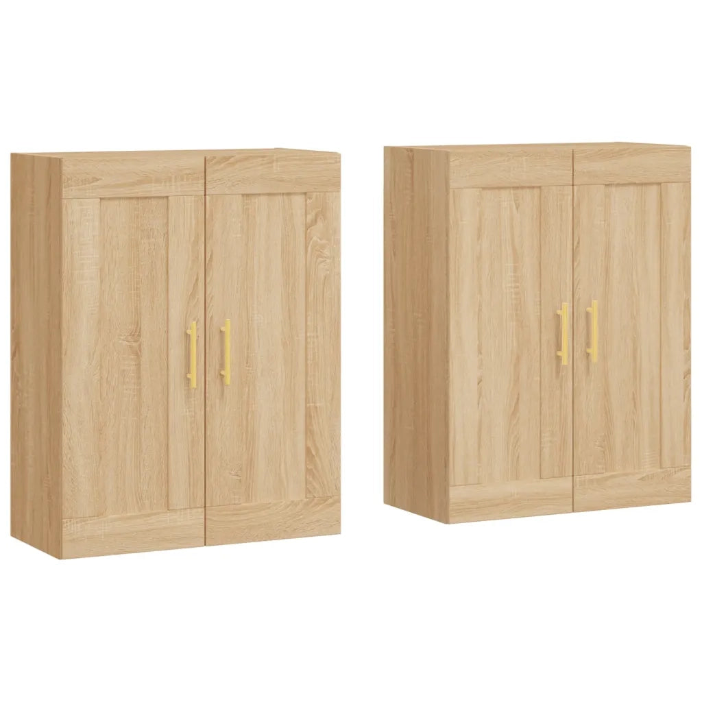 vidaXL Armadietti a Parete 2 pz Rovere Sonoma in Legno Multistrato
