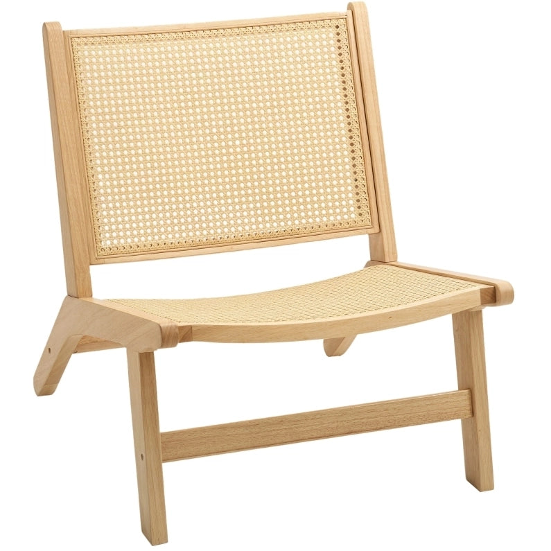 Poltrona relax in legno e rattan senza braccioli