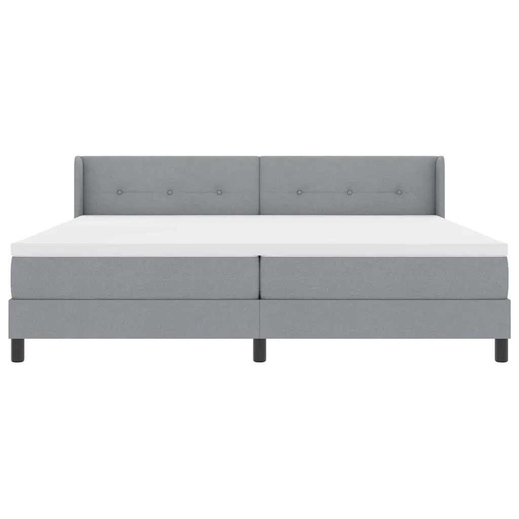 Letto box spring con materasso Grigio chiaro 200 x 200 cm 3341125
