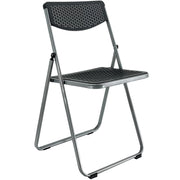SEDIA PIEGHEVOLE SMARTY SALVASPAZIO METALLO E POLIPROPILENE RICHIUDIBILE SLIM PORTATILE Nero / Grigio