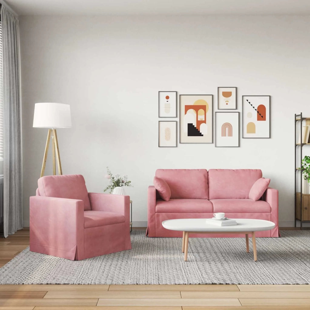 Set di divani 2 pcs Rosa 158 x 78 x 80 cm Velluto