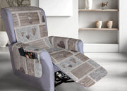 Copripoltrona Reclinabile Trapuntata Shabby Love Poltrona Relax Linea Pensieri Delicati - Poltrona - Beige