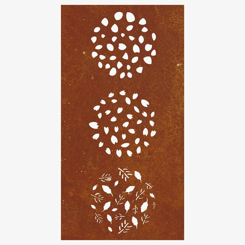 Decorazione Muro da Giardino 105x55 cm Foglia Acciaio Corten 824494