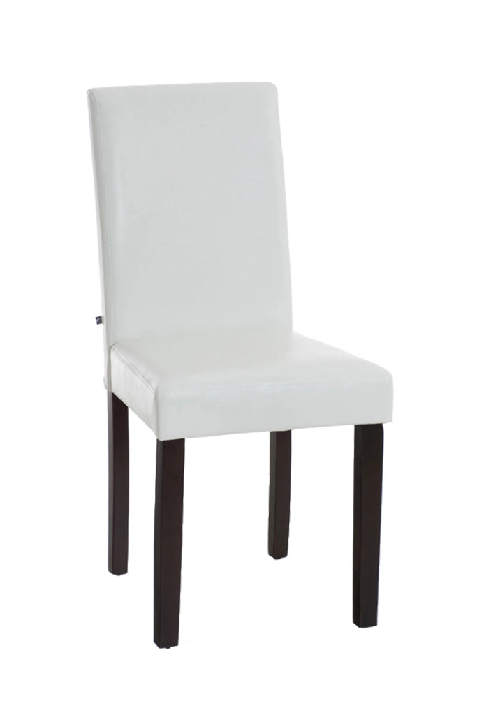 Sedia da pranzo Ina in similpelle bianco,marrone scuro