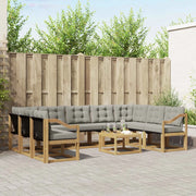 Set di divani da esterno 10 pcs Bianco e Grigio Chiaro