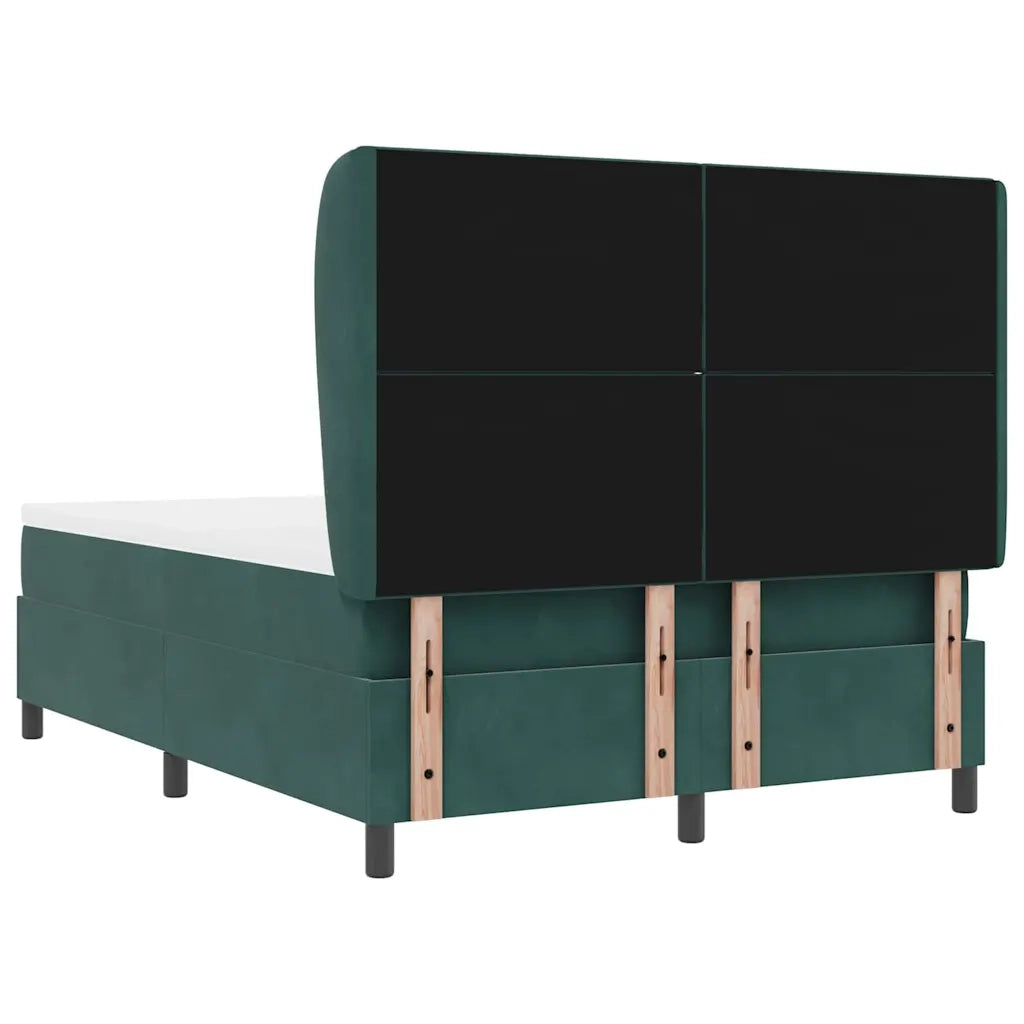 Letto a molle con materasso Verde Scuro 190 x 140 cm Velluto 3340979