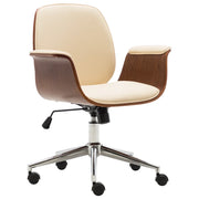Sedia da Ufficio Crema in Legno Piegato e Similpelle cod mxl 55762