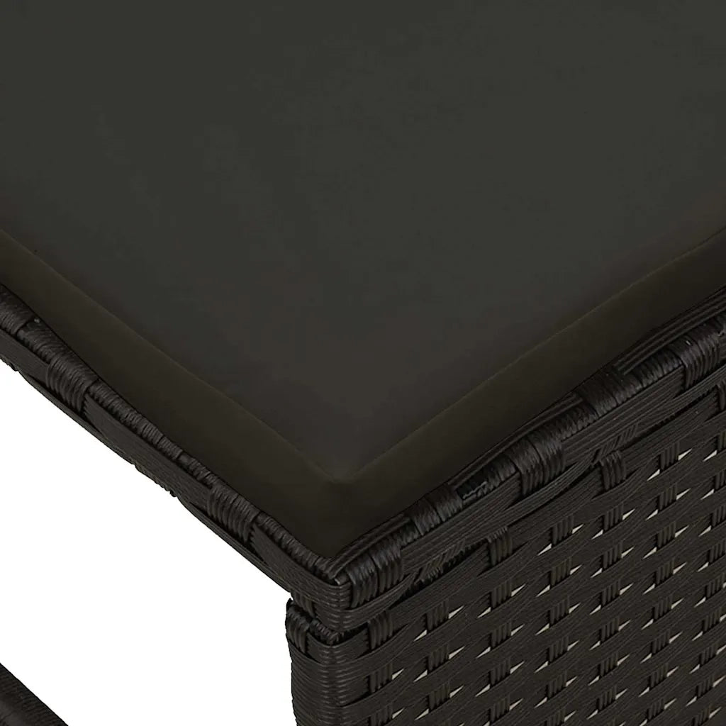 Set Divano da Giardino con cuscino 6 pz | Set Salotto da Giardino Nero polyrattan