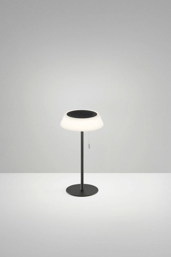 LAMPADA DA TAVOLO SOLARE RICARICABILE LED JIN NERA 1,2W 3000K 112LM  DIMMERABILE IP54 D170XH320MM