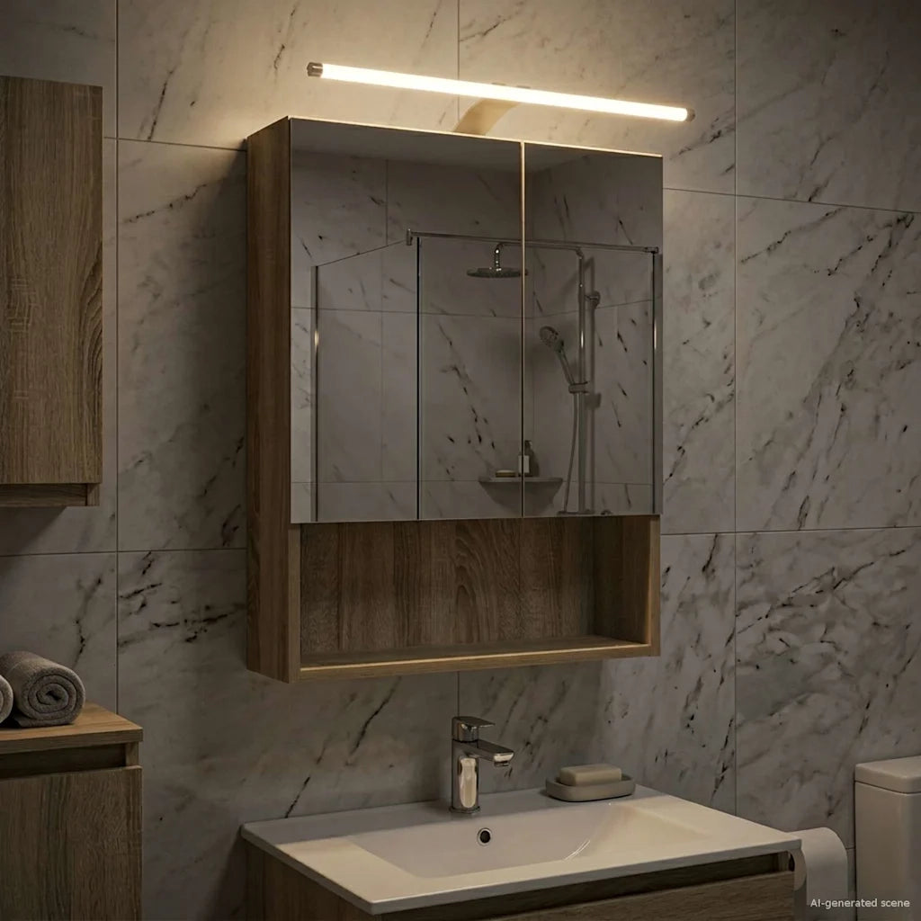 Mobiletto per specchio da bagno Rovere Sonoma 50 x 14,5 x 70 cm 889209