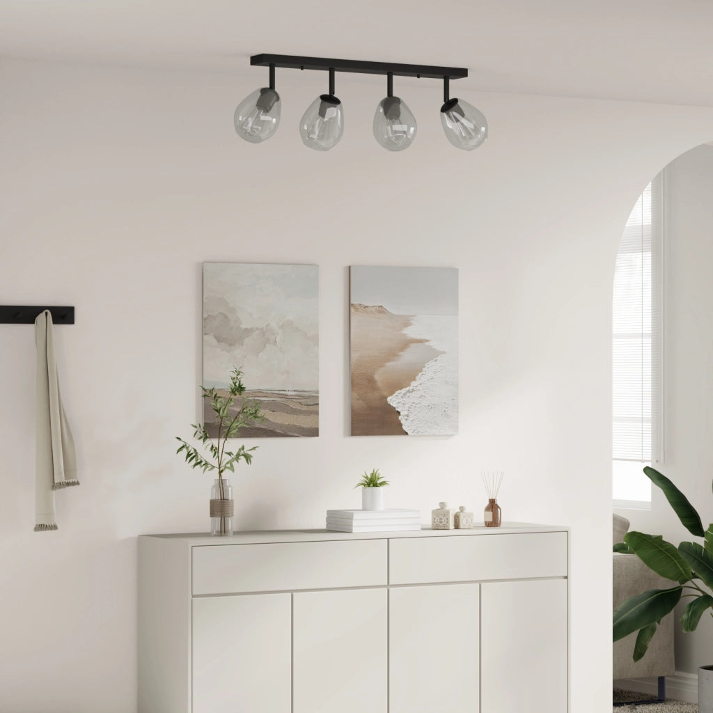 Lampade da soffitto con paralume in vetro regolabile anthracite E27