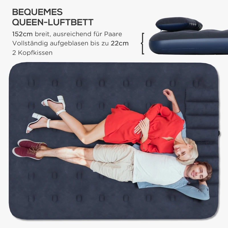 Materasso gonfiabile blu 203x152 cm