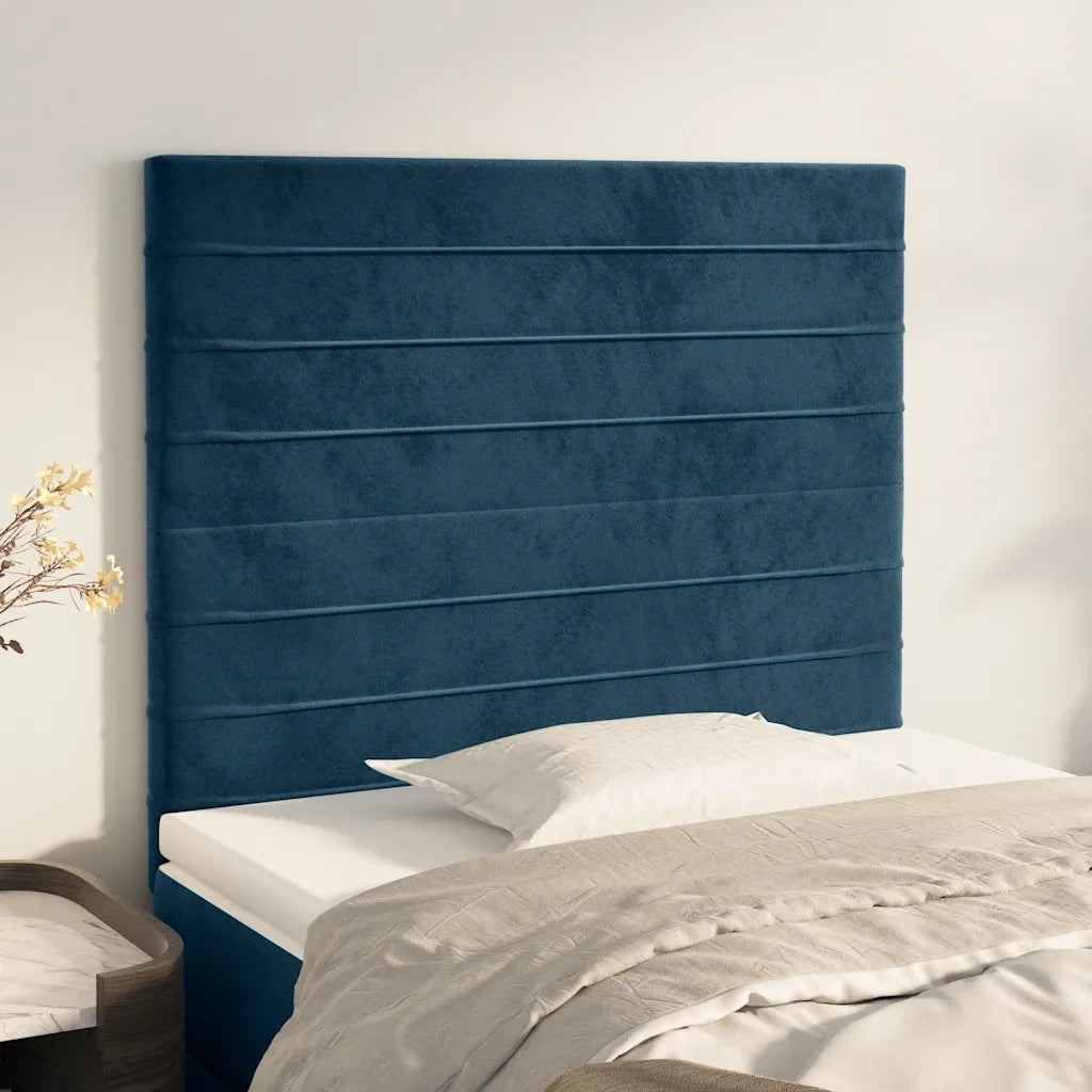 Testiera | Testata Blu Scuro 80x5x118/128 cm Velluto
