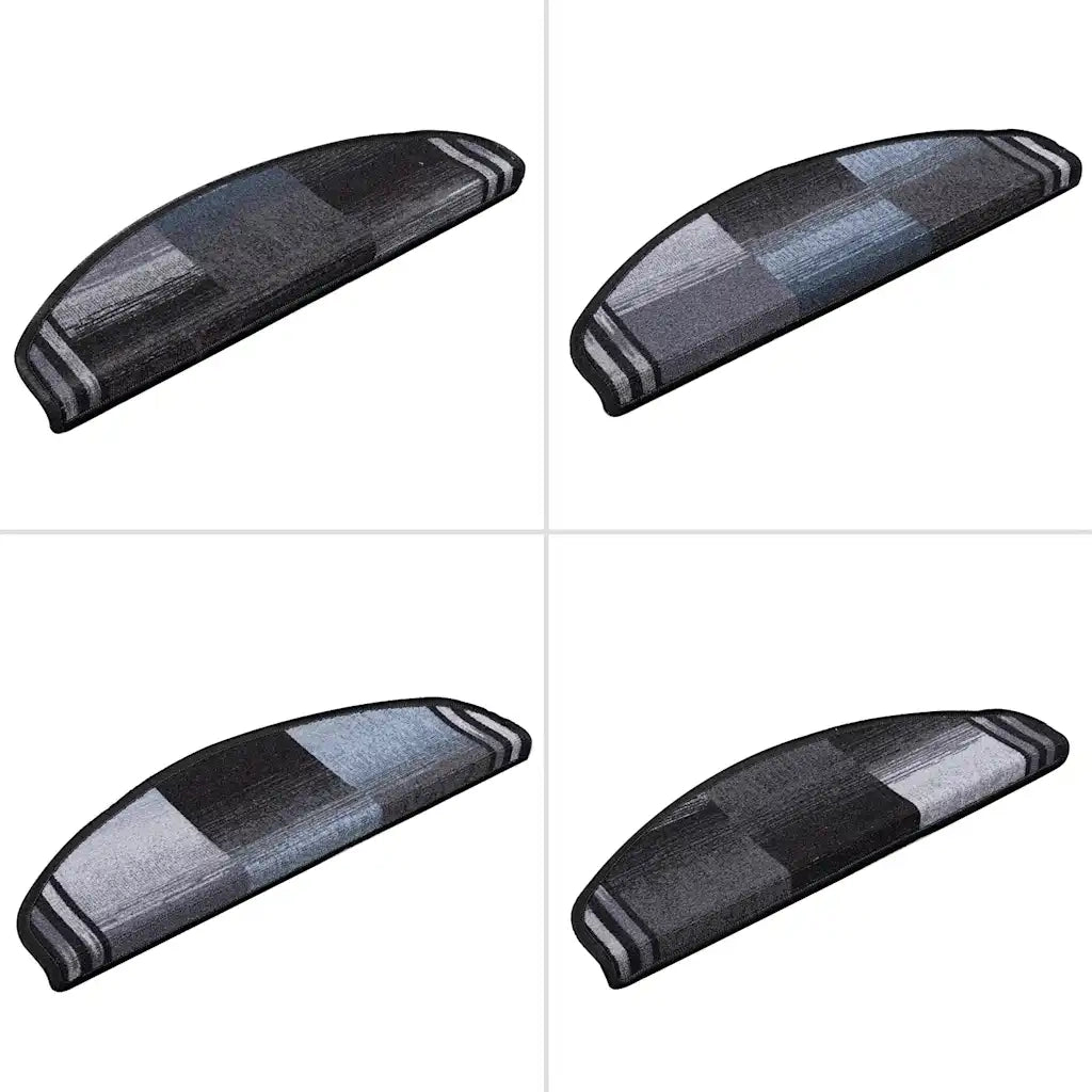 Tappetini per Scale Autoadesivi 5 pz 65x21x4 cm Nero e Grigio 149834