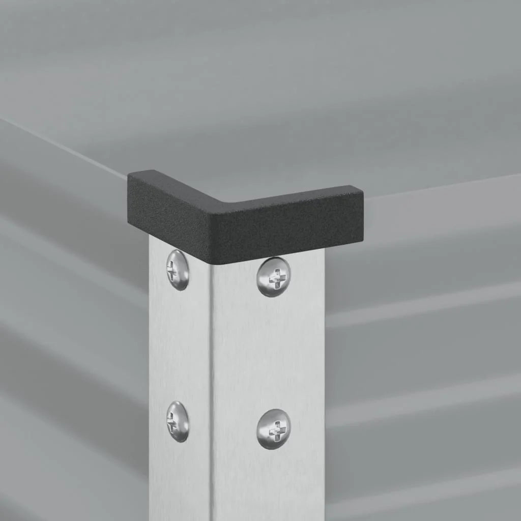 Fioriera rialzata per piante e fiori terrazza giardino 45 x 45 x 88 cm acciaio grigio 02_0037614