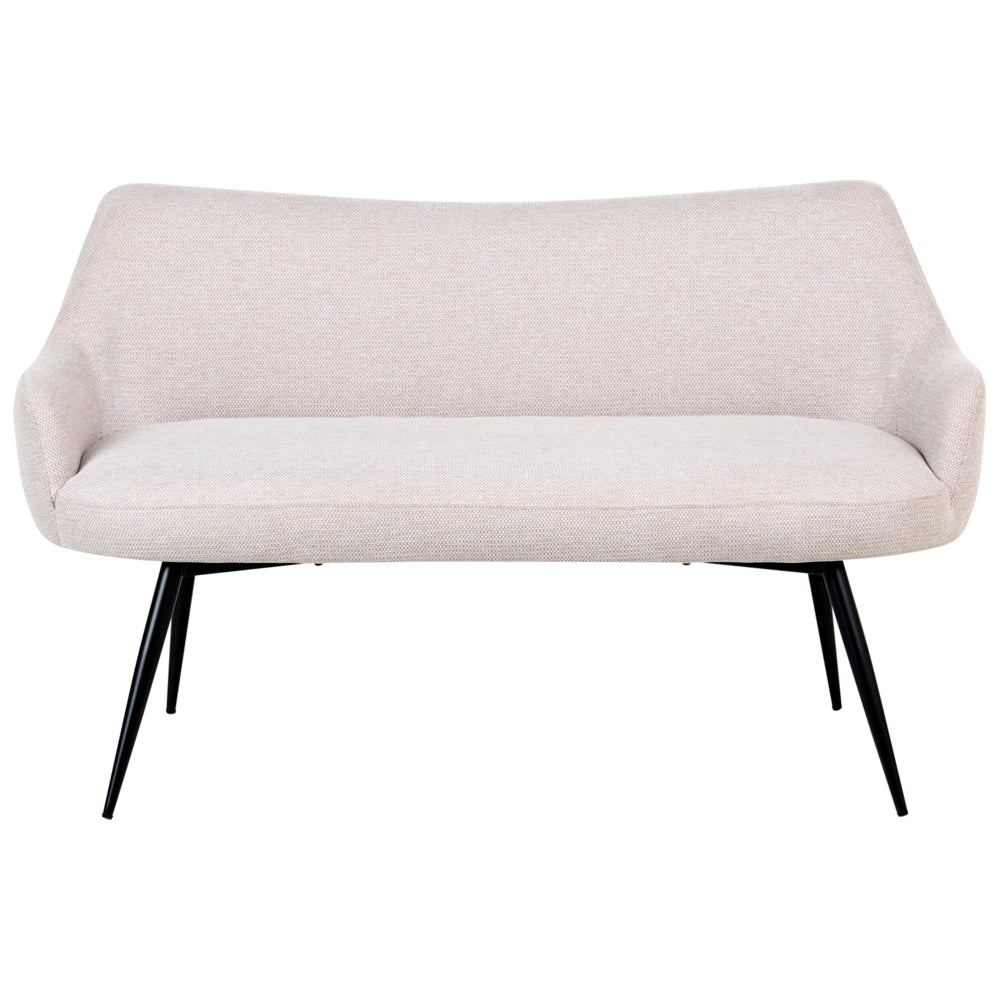 Divano da cucina Beige Tessuto poliestere Rivestimento a 2 posti Struttura in metallo Gambe nere Panca