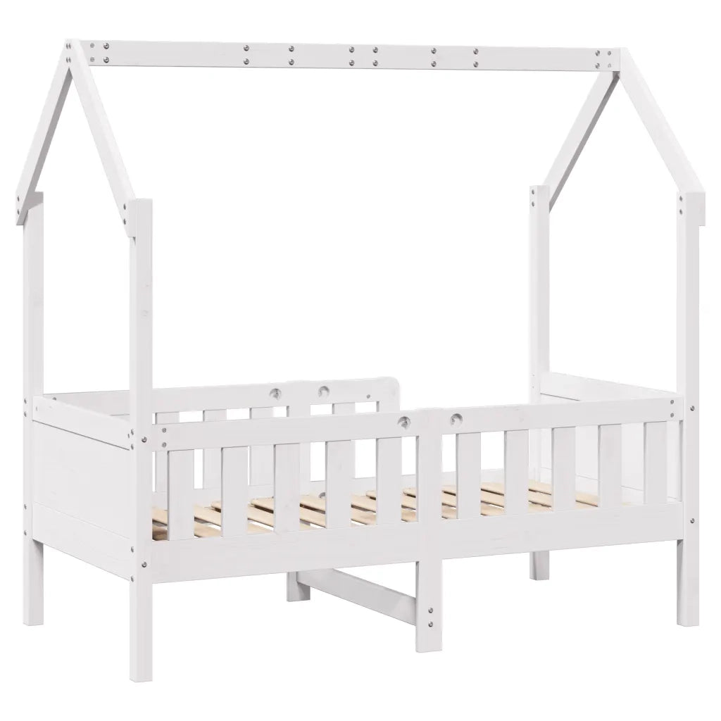 Giroletto Casetta Bambini Bianco 80x160 cm Legno Massello Pino 850711