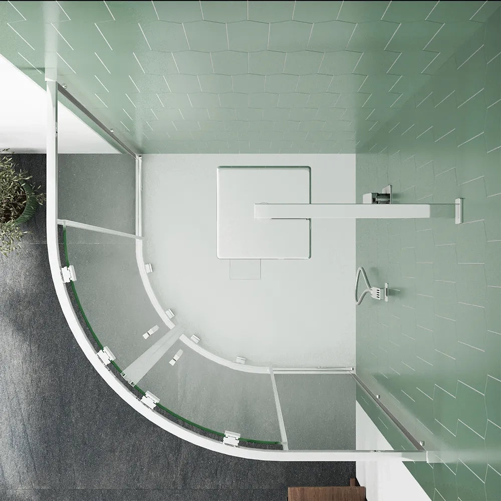 Box doccia semicircolare 75x75cm profili cromati slim vetro 6mm trasparente h190 | Portofino