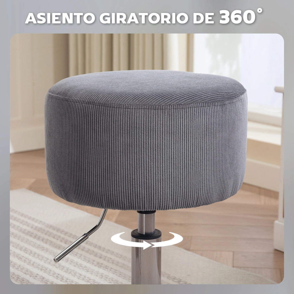 Sgabello da Cucina Regolabile in Altezza ¨C zephmum ¨C Grigio 52-66 cm