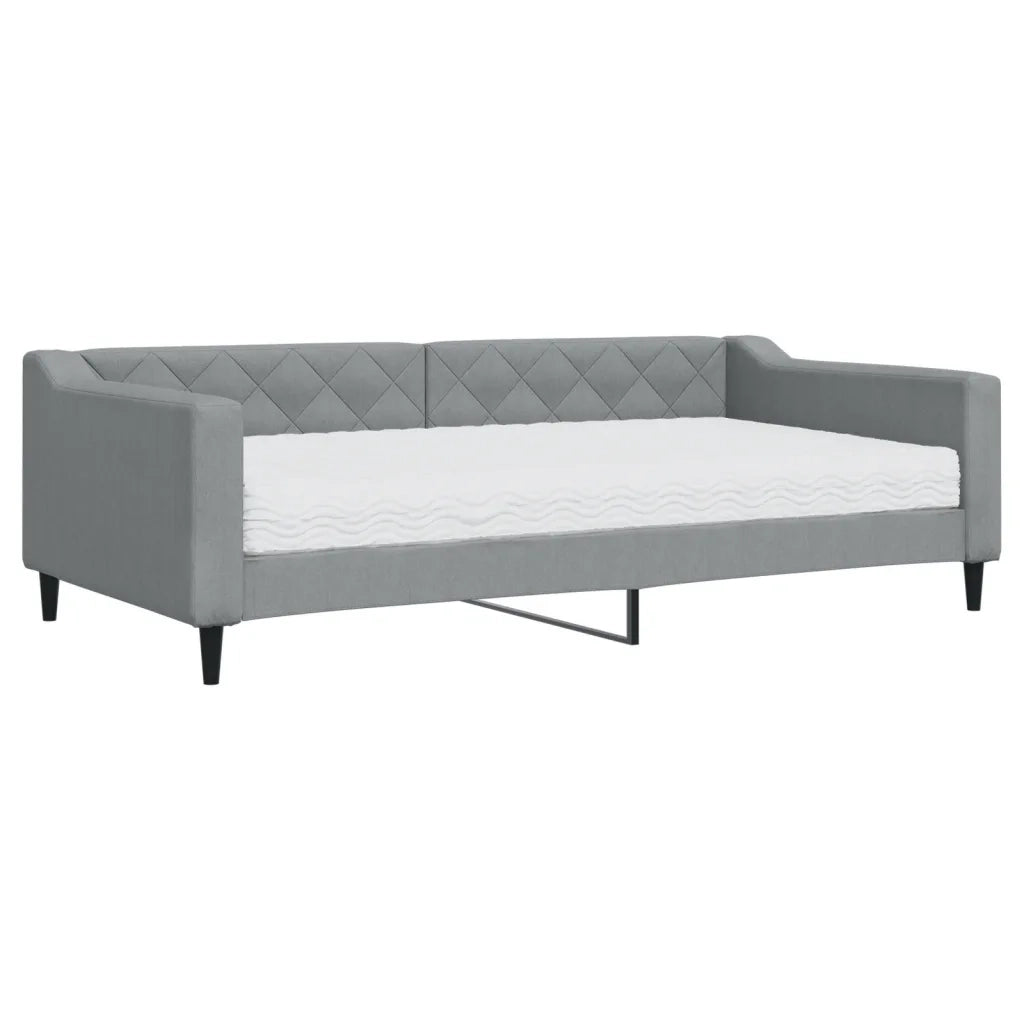 Divano Letto con Materasso-Sofa Letto-Daybed Grigio Chiaro 100x200 cm in Tessuto 347802
