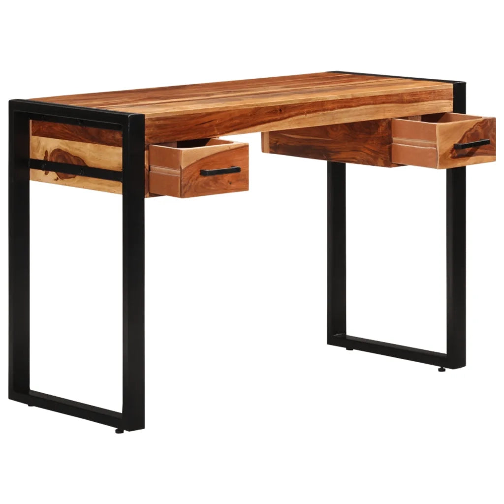Scrivania con 2 Cassetti 110x50x77cm Legno Massello di Acacia 247401