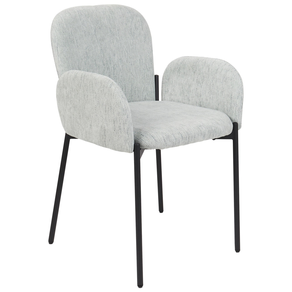 Set di 2 sedie da pranzo in tessuto verde menta imbottito con gambe nere Stile retrò Mobili per il soggiorno