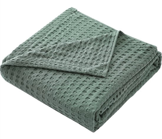 Bedsprei 100% Cotone Wafel Piqué Deken Piuma Deken Deken Estivo Leggero, 200 x 230 cm