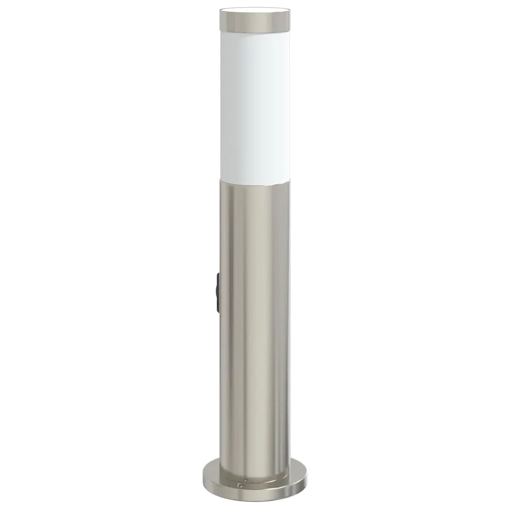Lampada a paletto con presa elettrica 50 cm Acciaio Inox IP44 4006011