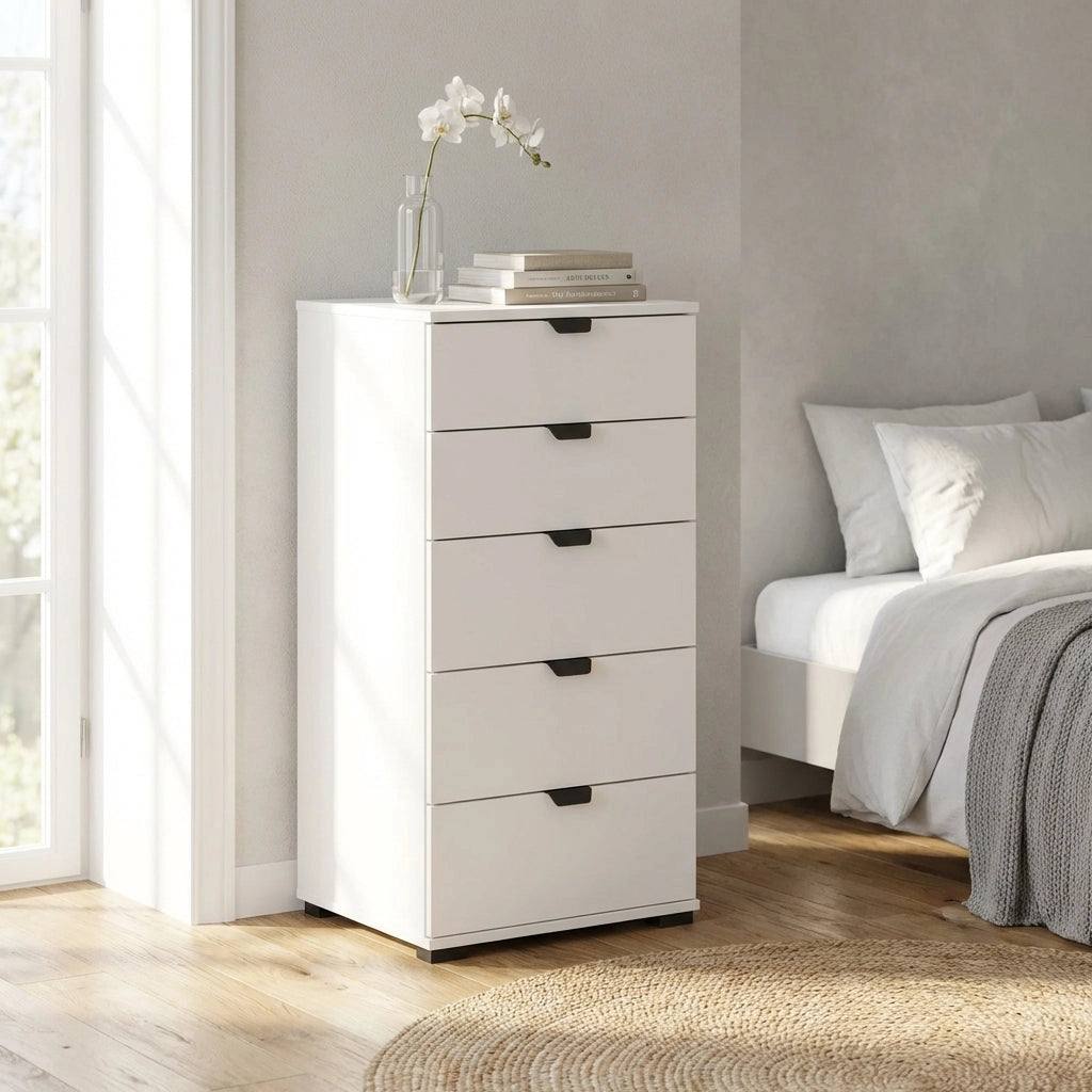 cassettiera moderna 5 cassetti cm 45x40x95 h - PLUS