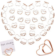 Houder di posizionamento di foto mini metallico a forma di cuore per 36 pezzi, tabelle di posizionamento rosé, houder di tabelle per evento, houder di tabelle per ufficio, houder di tabelle per ristoranti.