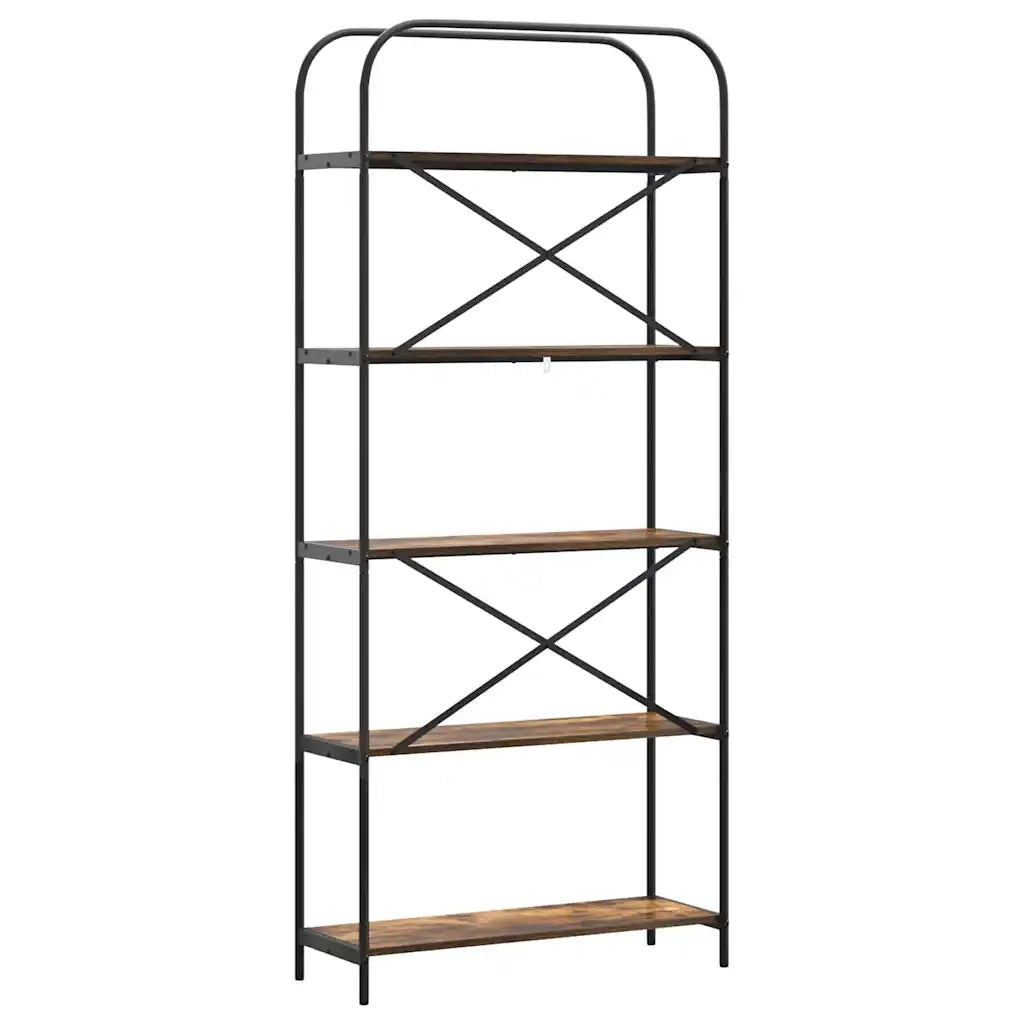 Libreria-Scaffale per Libri-Mobile di Stoccaggio Rovere fum¨¦ 80 x 30 x 183 cm Legno multistrato 110758