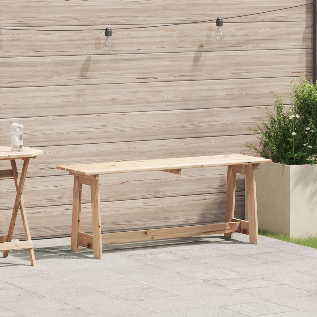 Panchina da esterno 119x35x47 cm in legno massello di pino