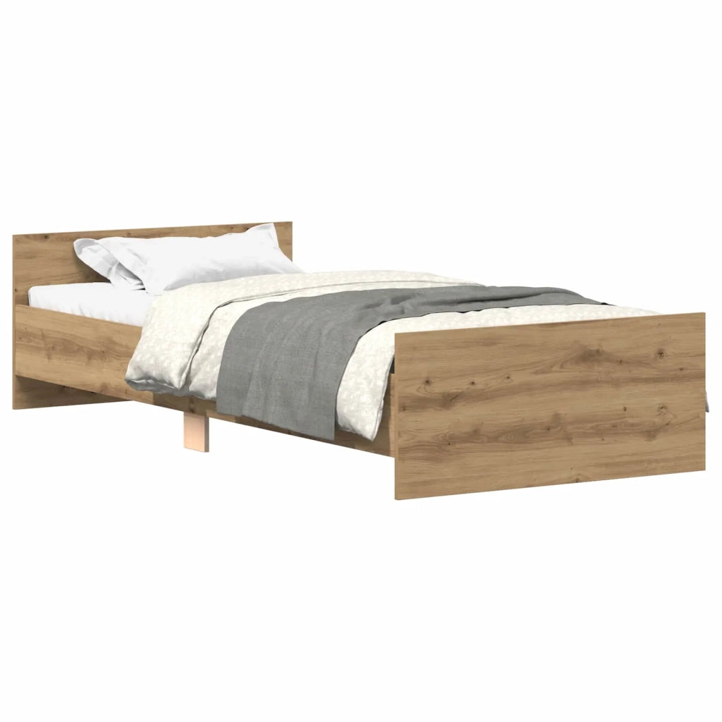Struttura letto con testata Rovere Artigianale 80 x 200 cm