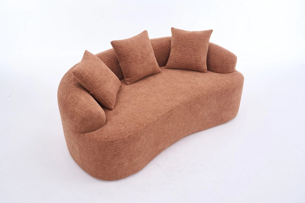 Divano 2 posti con cuscini ¨C Minimal ¨C Velluto corallo rosa