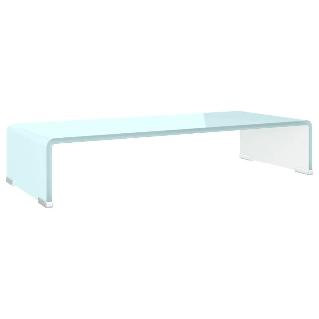 Mobile/Rialzo Porta TV in Vetro Bianco 60x25x11 cm cod mxl 33881